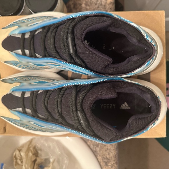 Adidas Blue and Tan Athletic Shoes with Chunky Sole - Picture 5 of 5